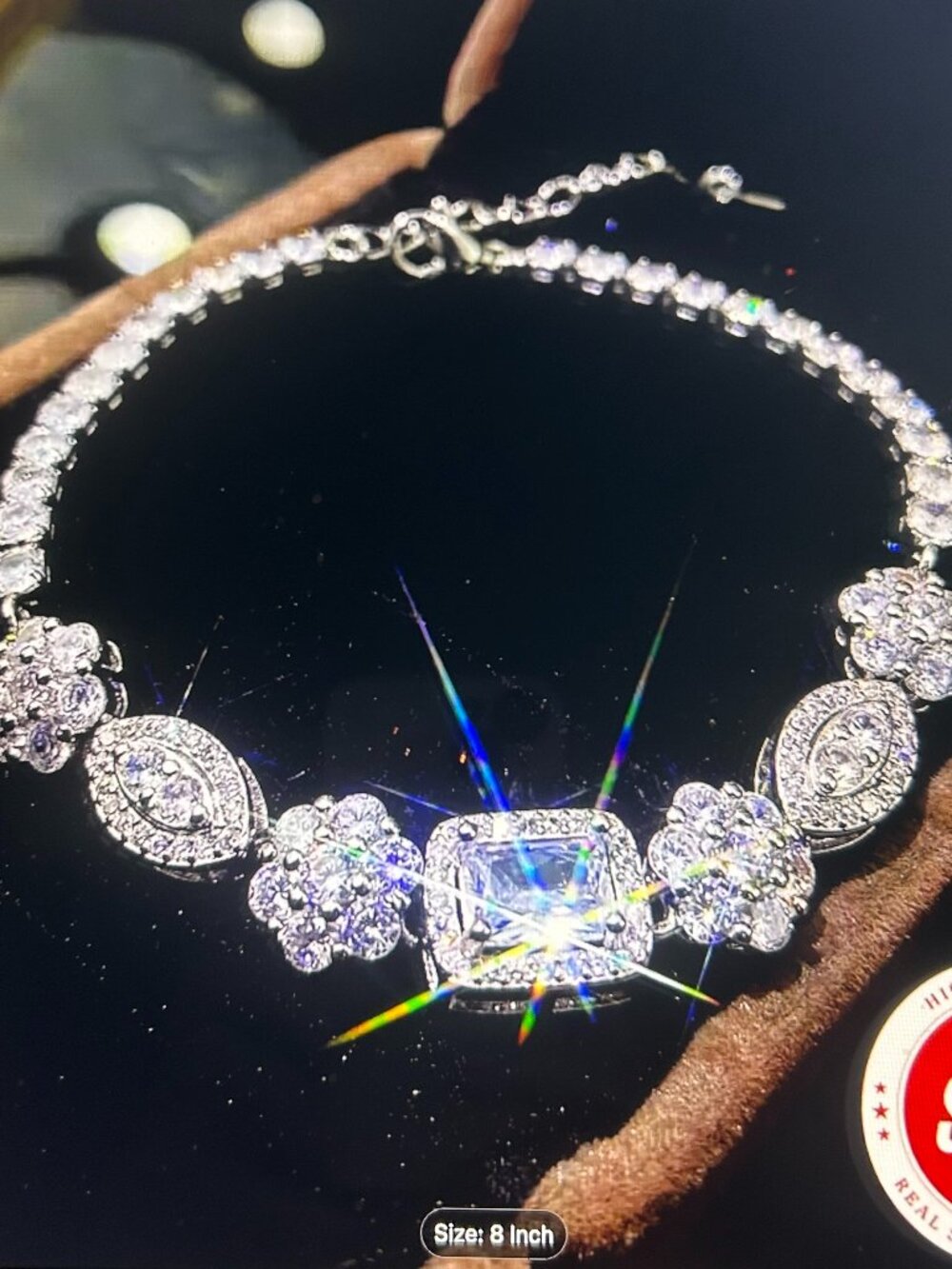 Handcrafted Bracelet Made of 925 Sterling Silver with AAAAA Inlaid Zirconia ~ 8"